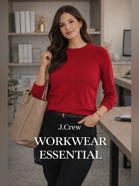 J.Crew Classic Red Crewneck Sweater | Timeless Everyday Essential ❤️